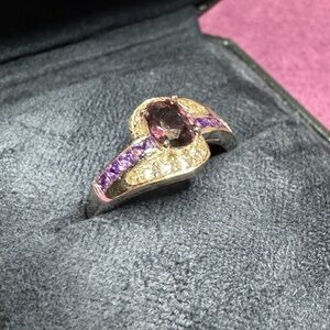 Elegant Purple and Silver Women's Ring